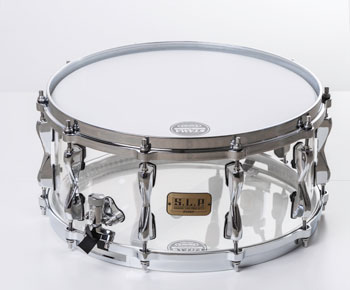 Auch Tama hat Acryl Snares im Programm: die S.L.P. Mirage Acrylic Limited Edition. © Tama